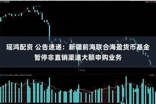 瑶鸿配资 公告速递：新疆前海联合海盈货币基金暂停非直销渠道大额申购业务